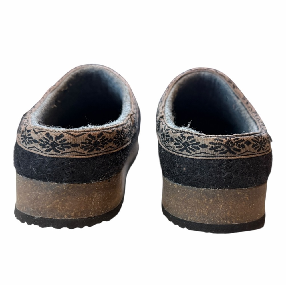 LL Bean Women's Grey Wool Felt Clogs Slippers Size 7 Medium Cozy Warm 301149 - Picture 4 of 8